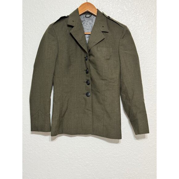 US Marine Core Womans Military Jacket Size Small Wool Blend Olive Green - Picture 1 of 4